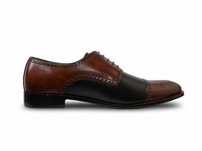 Duke's Heritage Lace-Up Shoes – Chestnut & Black Leather Elegance