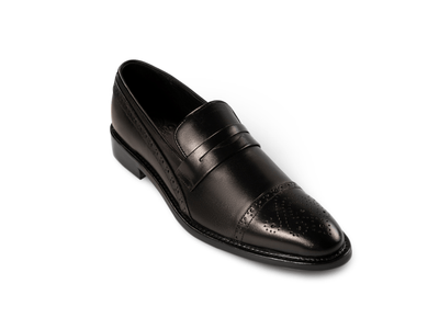 Deyoshi Black Men's Leather Loafers Shoes – Handcrafted Luxury
