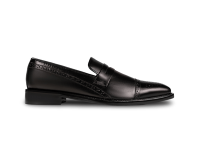 Deyoshi Black Men's Leather Loafers Shoes – Handcrafted Luxury