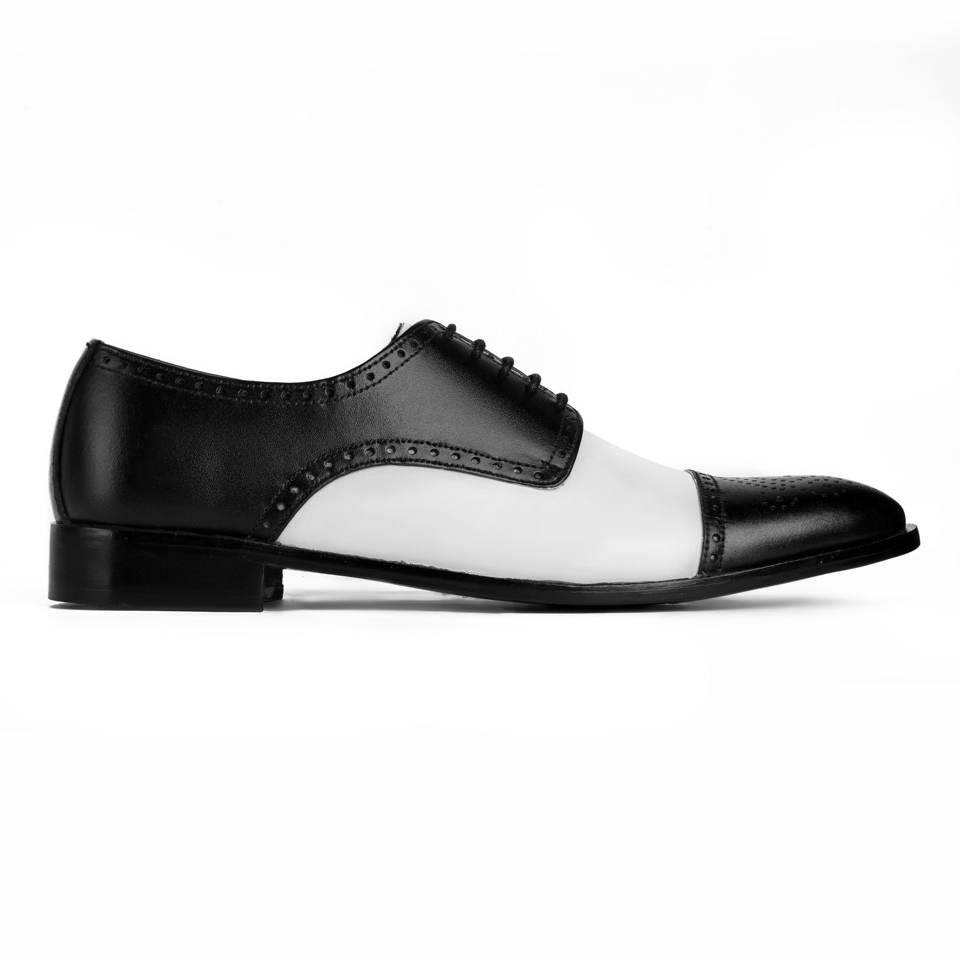 Bold Brogue: Men’s Black & White Dress Shoes | Classic Brogue Style