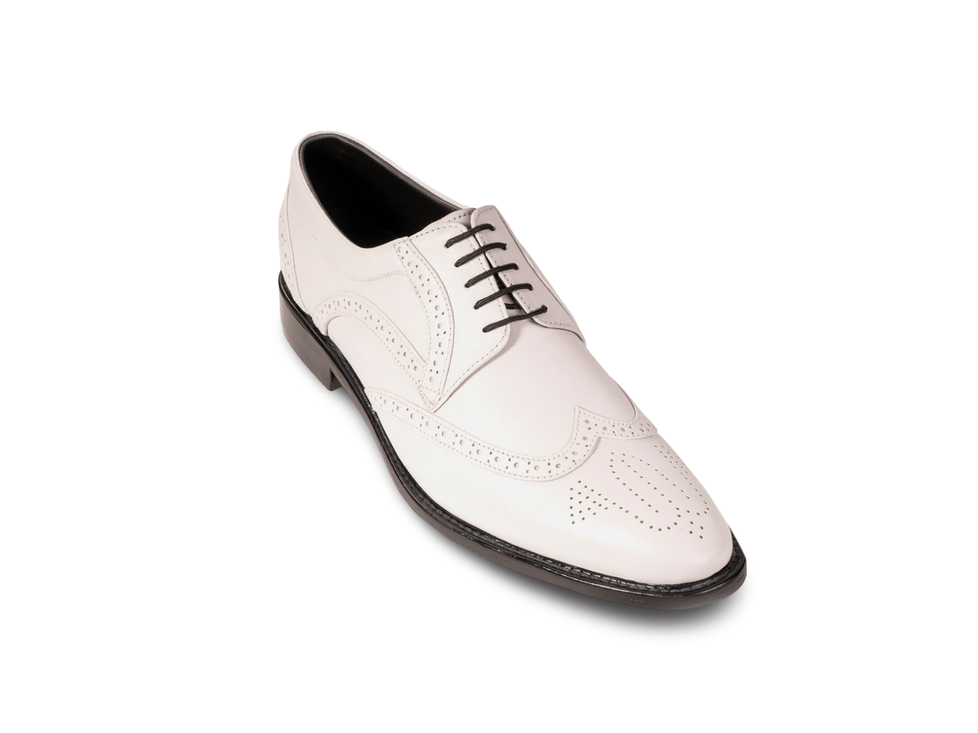 Welby White Brogue Lace-Up Dress Shoes – Artisan-Crafted Elegance