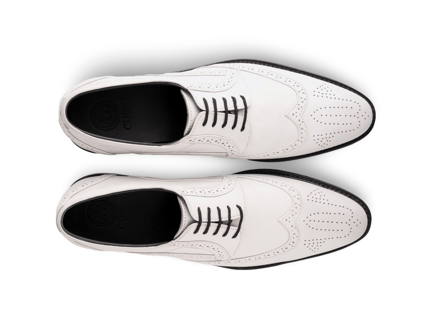 Welby White Brogue Lace-Up Dress Shoes – Artisan-Crafted Elegance