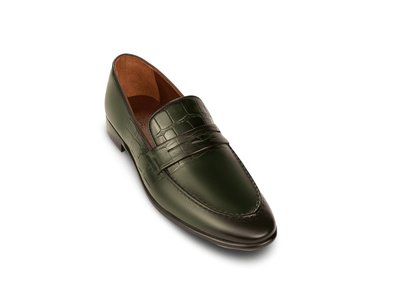 Best Carlton Men Leather Olive Loafers – Handmade for Comfort & Style