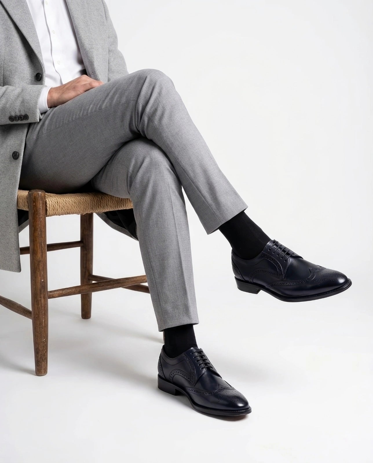 The Atlantic Brogue – Navy Wingtip Dress Shoes