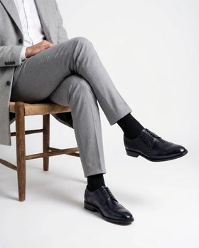 The Atlantic Brogue – Navy Wingtip Dress Shoes