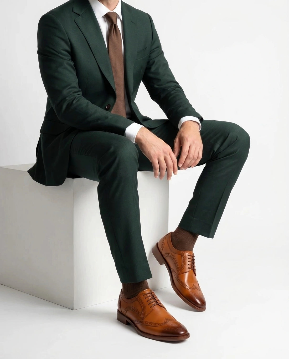The Shelby Brogue – Cognac Wingtip Dress Shoes