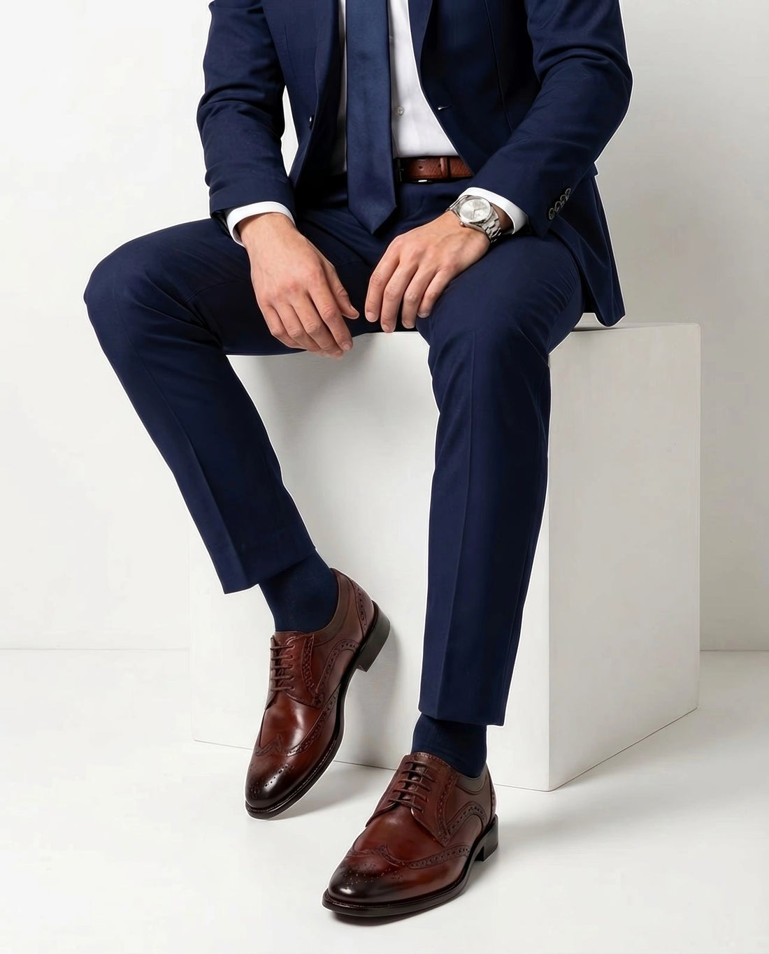 The Bourbon Brogue – Chestnut Wingtip Dress Shoes