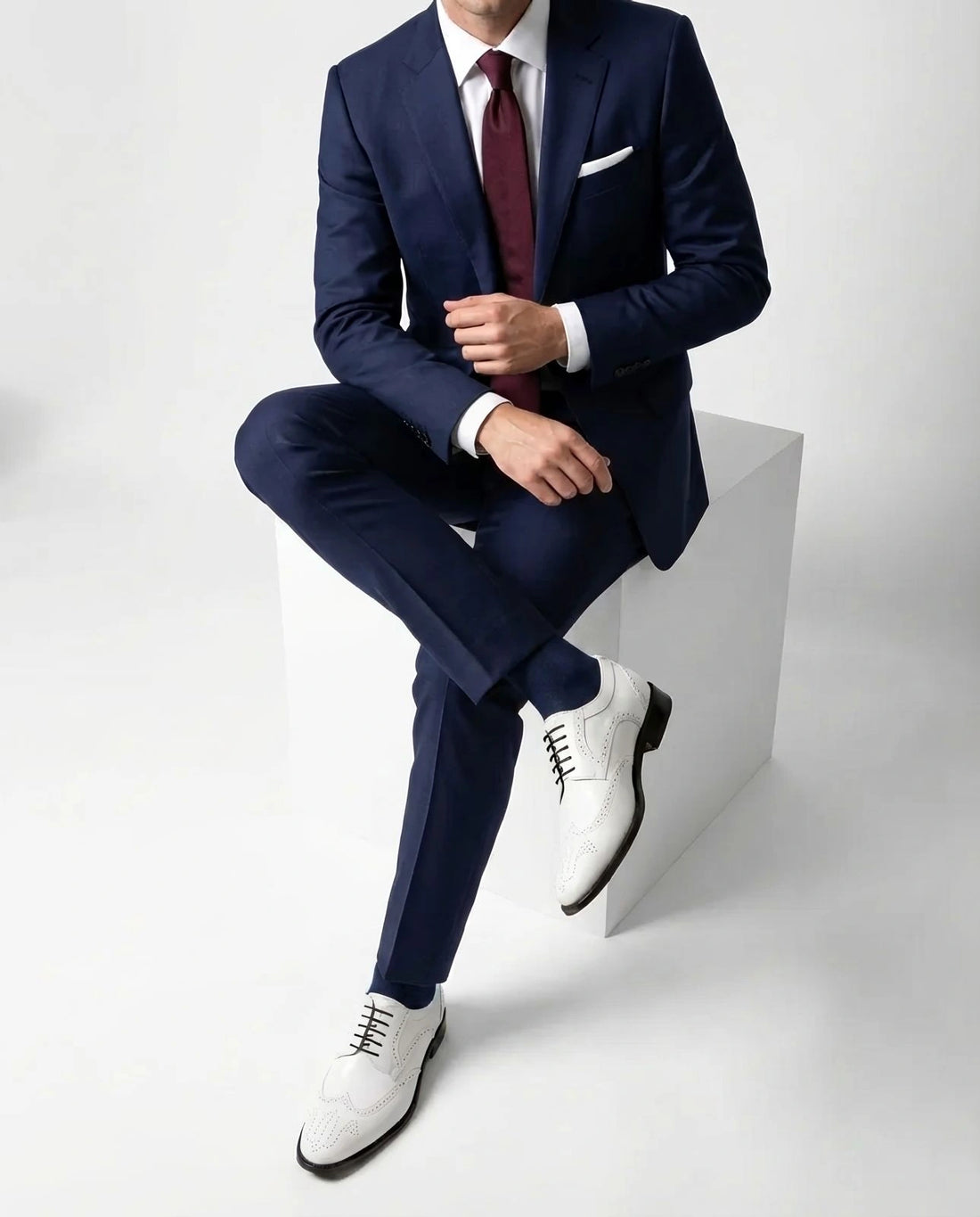 The White Sovereign – White Wingtip Dress Shoes