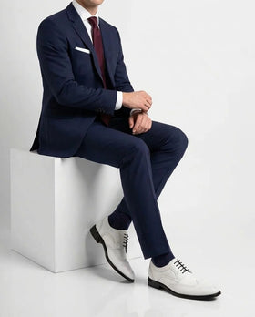 The White Sovereign – White Wingtip Dress Shoes