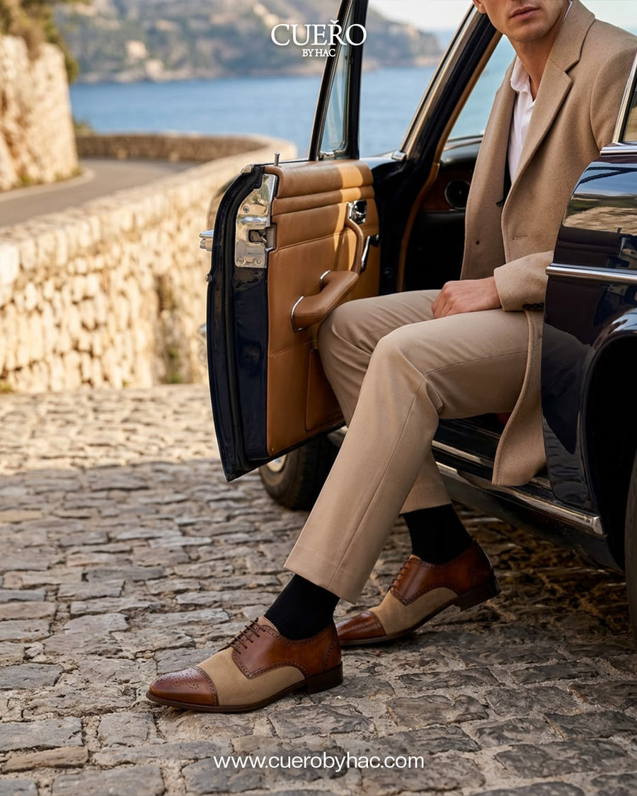 Luxury leather footwear detail