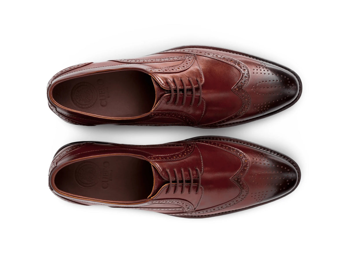 The Bourbon Brogue – Chestnut Wingtip Dress Shoes for Men – Cueřo By HAC USA