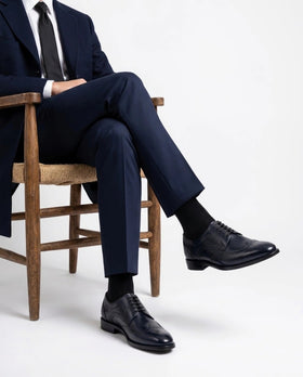The Atlantic Brogue – Navy Wingtip Dress Shoes